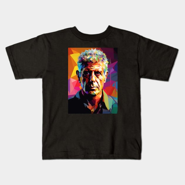 Anthony Bourdain WPAP Kids T-Shirt by dapkus99